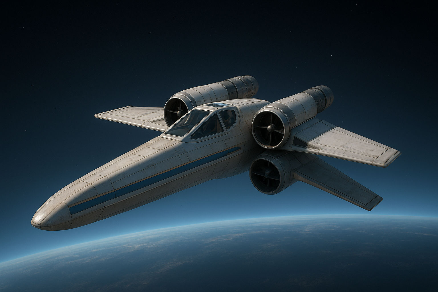 Nave Clone com cockpit panorâmico